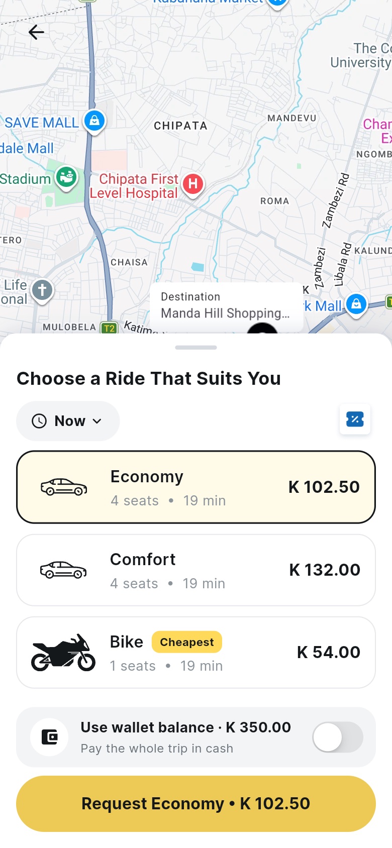 Wer2: choose a ride with upfront fares